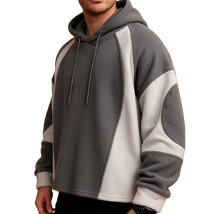 Sudadera con capucha de bloques de color para hombre, jersey de moda con contraste de color, ropa de descanso informal para salir, chaqueta/sudadera personalizada - Product Image 1
