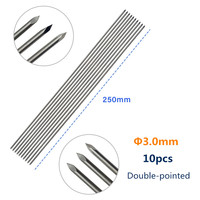 Lot de 10 fils et broches Kirschner double extrémité en acier inoxydable, instruments chirurgicaux orthopédiques vétérinaires, manuels, certifiés CE