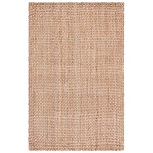Tapis rectangulaire en jute uni, tissage plat, à poils ras, style moderne, pour salon, nettoyage localisé, avec support antidérapant - Product Image 4