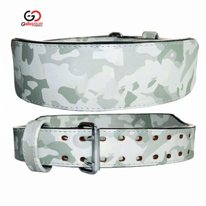 Factory Custom Genuine Leather Double Prong Weight Lifting Belt <b>Padded</b> Cowhide Gym Fitness <b>Squat</b> Deadlift Back Support - Product Image 1