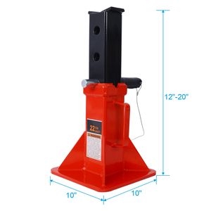 Cavalletto per Auto Professionale a Perno da 22 Tonnellate (44.000 Libbre) con Blocco, Rosso, 1 Paio - Product Image 4