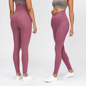 Women Full Length Solid Black Knitted Spandex Nylon Leggings <b>Stretch</b> Breathable Comfortable Sporty Yoga Fitness Wear - Product Image 2