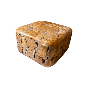 Living Room Furniture Combining Natural Wood Texture Premium Luxury Handcrafted Rustic Teak Root <b>Cube</b> Coffee <b>Table</b> Eco ARTERRA - Product Image 1