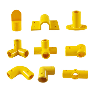 50 mm OD Corrosion Resistance FRP Processing Fiber Round Pipe Joints, square Pipe Fittings, Fixed Base - Product Image 4