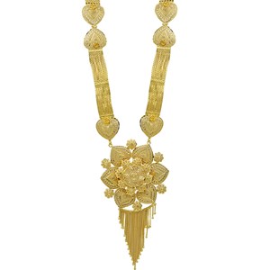 Joyería nupcial larga chapada en oro de 14K, 18K, 24K al por mayor, estilo turco, indio, africano, árabe, Dubái, conjunto de joyería tradicional de moda - Product Image 3
