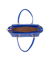 Sac à main en cuir de vachette véritable bleu pour femme, sac à bandoulière avec fermeture éclair et poches intérieures, fabrication OEM de haute qualité, vente en gros, logo personnalisé