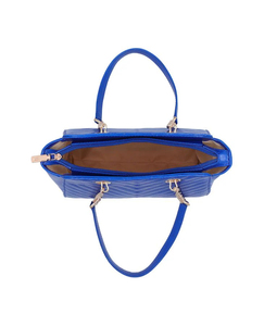 Sac à main en cuir de vachette véritable bleu pour femme, sac à bandoulière avec fermeture éclair et poches intérieures, fabrication OEM de haute qualité, vente en gros, logo personnalisé - Product Image 4