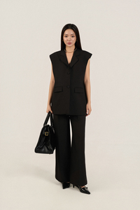 Chaleco de Lana Tejida para Mujer, Estilo Blazer, con un Solo Botón, Color Sólido, Transpirable, Talla Grande, Minimalista - Product Image 5