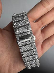 Reloj Mecánico Personalizado con Movimiento Automático, Cristales de Moissanita, Acero Inoxidable, Esfera de Cristal de Zafiro, Unisex, Resistente al Agua - Product Image 6