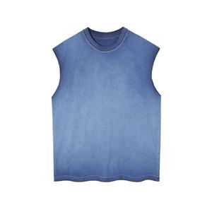 Camiseta sin mangas de punto para hombre, cuello redondo, color liso, ajuste regular, verde - Product Image 6