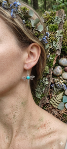 Pendientes Colgantes de Libélula en Tono Plateado con Filigrana, Latón y Piedra Turquesa, Joyería Artesanal Certificada, Regalo para Mujer - Product Image 4