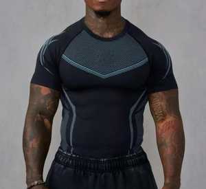 Camiseta de Punto de Manga Corta para Hombre, Cuello Redondo, Color Sólido, Secado Rápido, Corte Ajustado, Estilo Deportivo, 100% Algodón, Logotipo Frontal, Alta Elasticidad - Product Image 6