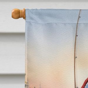 Decorazione Natalizia Solare da Giardino con Babbo Natale che Pesca, Grande Striscione Decorativo per Portico e Giardino, Opera d'Arte Premium - Product Image 3