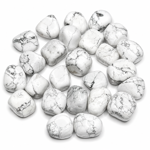 Pierre naturelle de howlite polie, gemme blanche, cristal de guérison, amour, écologique, vente en gros, fabrication de bijoux, décoration intérieure - Product Image 6