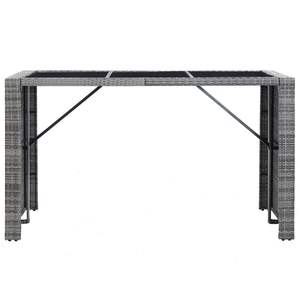 Ensemble de bar de jardin en rotin PE gris 7 pièces, mobilier de patio avec housses amovibles - Product Image 4
