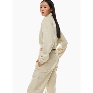 2026 Fashion Design <b>Women's</b> High Waist Fleece Cargo Pants Solid Color Pants Streetwear Casual Daily Pockets <b>Women</b> Cargo Pants - Product Image 2