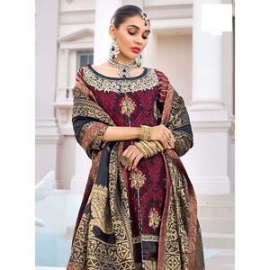 2021 vente chaude pakistanaise indienne mariage Collection nouveau Style mousseline de soie brodé soie Salwar Kameez rayonne robe pour les fêtes - Product Image 6