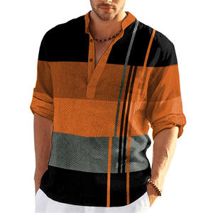 Camisa Casual de Manga Larga para Hombre, de Alta Calidad, en Algodón, con Diseño de Parches, Transpirable, Teñida, en Colores Verde Primavera-Otoño - Product Image 2