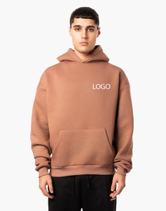 Sweat-shirt à capuche oversize en molleton de coton épais de qualité supérieure, couleur beige sable, style streetwear, vente en gros, usine OEM - Product Image 1