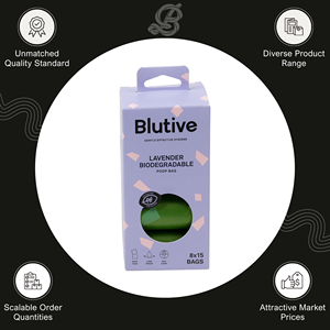 Sacs à déjections canines biodégradables Blutive parfum lavande 8x15 pour l'exportation mondiale – En vente - Product Image 4