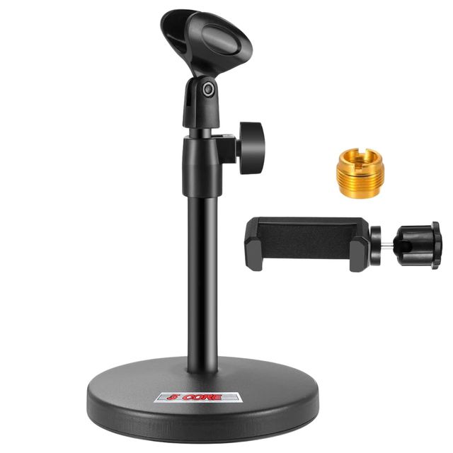 Ms Rbs Boom Adjustable Desktop Mic Stand D0100HXPK56 With Phone Clamp For Microphone And Phone Accessories