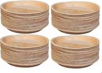 Assiettes jetables écologiques légères en feuilles de palmier, beige naturel, ovales, pour fêtes, mariages, traiteurs, barbecues