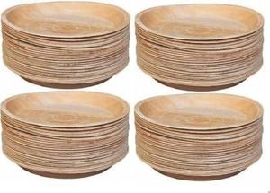 Assiettes jetables écologiques légères en feuilles de palmier, beige naturel, ovales, pour fêtes, mariages, traiteurs, barbecues - Product Image 5