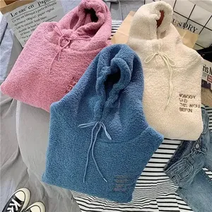 Sudadera de cuello alto holgada de talla grande para mujer, personalizada al por mayor, informal, de manga larga, lisa, Tops 23 - Product Image 6