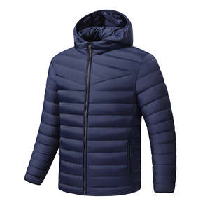 Veste matelassée coupe-vent d'hiver pour homme, veste à capuche unie - Product Image 4