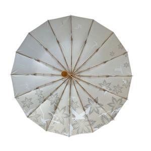 Paraguas Compacto Manual de 21 Pulgadas, Resistente al Viento, Diseño Plegable de 3 Secciones, Estilo Japonés con Flores, Protección Solar y de Lluvia, Logotipo Personalizable - Product Image 4