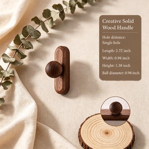 Poignées de meubles en bois de noyer personnalisées, boutons de tiroir, poignées de porte et de fenêtre modernes pour armoires de cuisine, écologiques et durables - Product Image 6