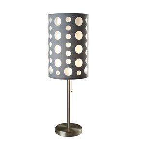 Lampada da Tavolo Retrò 30 Pollici in Grigio/Bianco, Illuminazione in Stile Vintage Elegante - Product Image 2