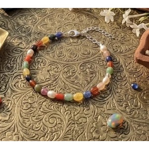 Wholesale Handcrafted Natural <b>Ruby</b> Beaded <b>Bracelet</b> Rhodium Plated Healing Crystal Navratan <b>Bracelet</b> From India for Gifts - Product Image 2