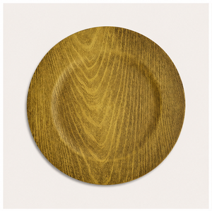 Assiettes rondes en imitation bois, vente en gros, sous-assiettes rustiques à grain naturel pour réceptions de mariage et tables d'événements élégantes - Product Image 1