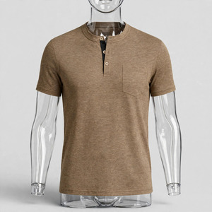 เสื้อเชิ้ตผู้ชาย Protego ลายพิมพ์สีน้ำเงิน แขนสั้น ติดกระดุม คอปกพับได้ ระบายอากาศได้ดี ผลิตจากผ้าโพลีเอสเตอร์/คอตตอนทวิลล์ - Product Image 3