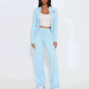Women's Casual <b>Zip</b> Top Windbreaker Tracksuit 2-Piece Hooded Jacket Elastic Waistband Pant Set Winter <b>Shorts</b> Length Plus Size - Product Image 1