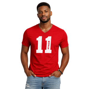 Camiseta con Cuello en V Kappa Alpha Psi Número 11, Roja, Ropa de Fraternidad Griega con Gráfico Audaz, Comodidad Premium y Ajuste Elegante - Product Image 1