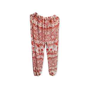 กางเกงขายาวพิมพ์ลายช้างใส่สบายสำหรับผู้หญิงจากงานหัตถกรรมจากผู้ผลิตอินเดียแฟชั่นและมีสไตล์ - Product Image 2