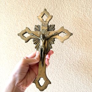 Brass Christian Church Cross <b>Wall</b> Hanging Handmade Religious Decorative Item For Chapel Sanctuary And Prayer Hall - Product Image 5
