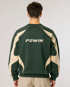 เสื้อสเวตเชิ้ต F2WIN รุ่น Unisex สีดำขาว แขนเสื้อแบบแร็กแลน คอตั้ง สวมใส่สบาย ระบายอากาศได้ดี บุผ้าฟลีซ 100% ผ้าฝ้าย น้ำหนัก 220 กรัม ทรงปกติ - Product Image 4
