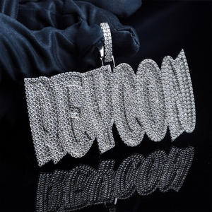 จี้ฮิปฮอปแบบ Iced Out สั่งทำได้ตามต้องการ, จี้ชื่อ/หมายเลข/โลโก้แบบกำหนดเอง, จี้โมอิสซาไนต์ - Product Image 1