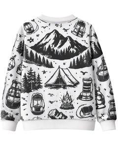 Sudadera Personalizada con Estampado 3D de Montaña Blanca y Negra para Hombre, Sudadera Informal con Cuello Redondo, Sublimación Personalizada, Top de Otoño e Invierno - Product Image 5