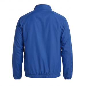 Giacca a Vento Traspirante Blu Royal Vibrante per Squadre di Calcio Maschili, Cappotto Sportivo con Colletto Alto e Zip Bianca a Contrasto per Uomo - Product Image 4