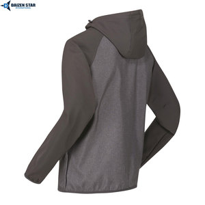 Bulk Wholesale High Quality Unisex <b>Hooded</b> Stand <b>Soft</b> <b>Shell</b> <b>Jacket</b> Front Pocket Breathable Eco-Friendly Windproof Outdoor - Product Image 2