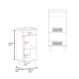 Rivera Freestanding bagno bianco vanità una porta due ripiani lavello - Product Image 4