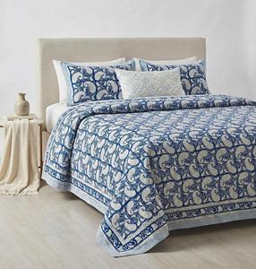 Draps de lit king size en pur coton, fabriqués en Inde, avec 2 taies d'oreiller réversibles à fermeture éclair, pour chambre à coucher, disponibles à la vente. - Product Image 5