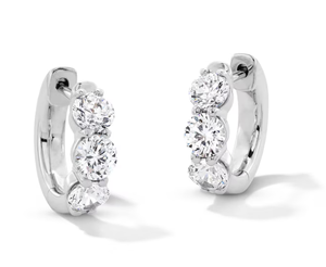 <b>Hoops</b> earrings Diamond Earrings Gold And <b>Silver</b> Earrings Lab Grown Diamond Earrings Fine Jewelry for Women - Product Image 2