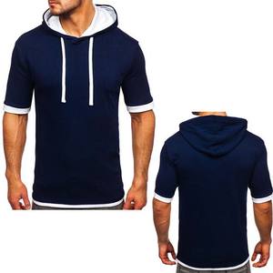 Sudaderas con Capucha para Hombre, Color Azul Marino, OEM ODM, Hechas a Medida, de Algodón, Transpirables, de Manga Corta, Bordadas, Ecológicas, de Secado Rápido, para Otoño - Product Image 3