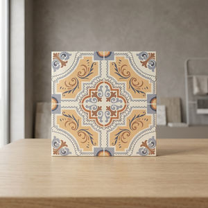 Carreaux de sol en céramique Vistaar Premium de style européen marocain à motifs floraux 30x30cm, imperméables, résistants à l'usure, finition mate pour villa - Product Image 5