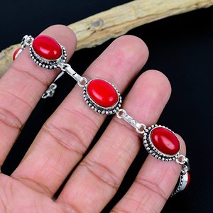 Handmade <b>Red</b> Carol <b>Bracelet</b>, Handmade Antique Style,Handmade Adjustable Design - Product Image 2